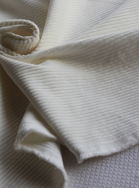 新品纯棉粗条绒布料本白色纯色素色中厚服装裤子面料140cm宽1米价