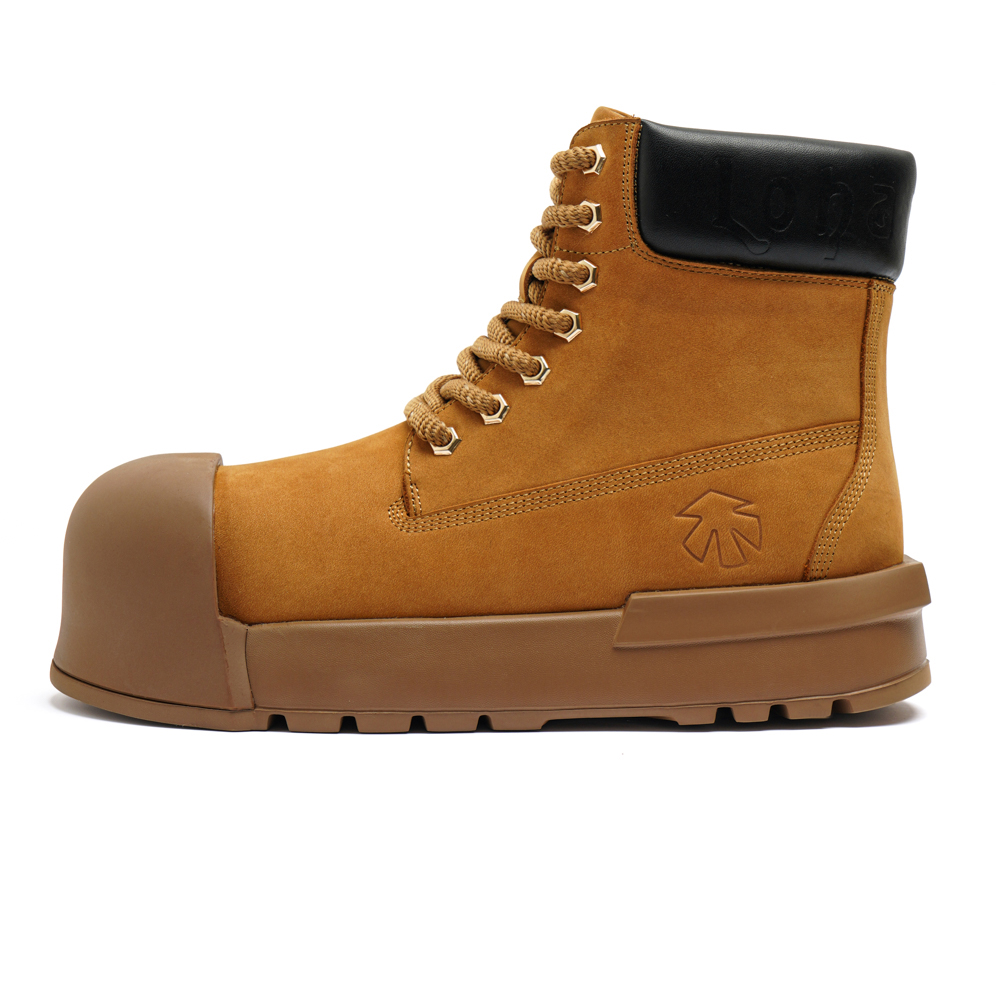 2025新款大黄靴真皮大头米奇户外复古短靴马丁靴男女款厚底工装靴