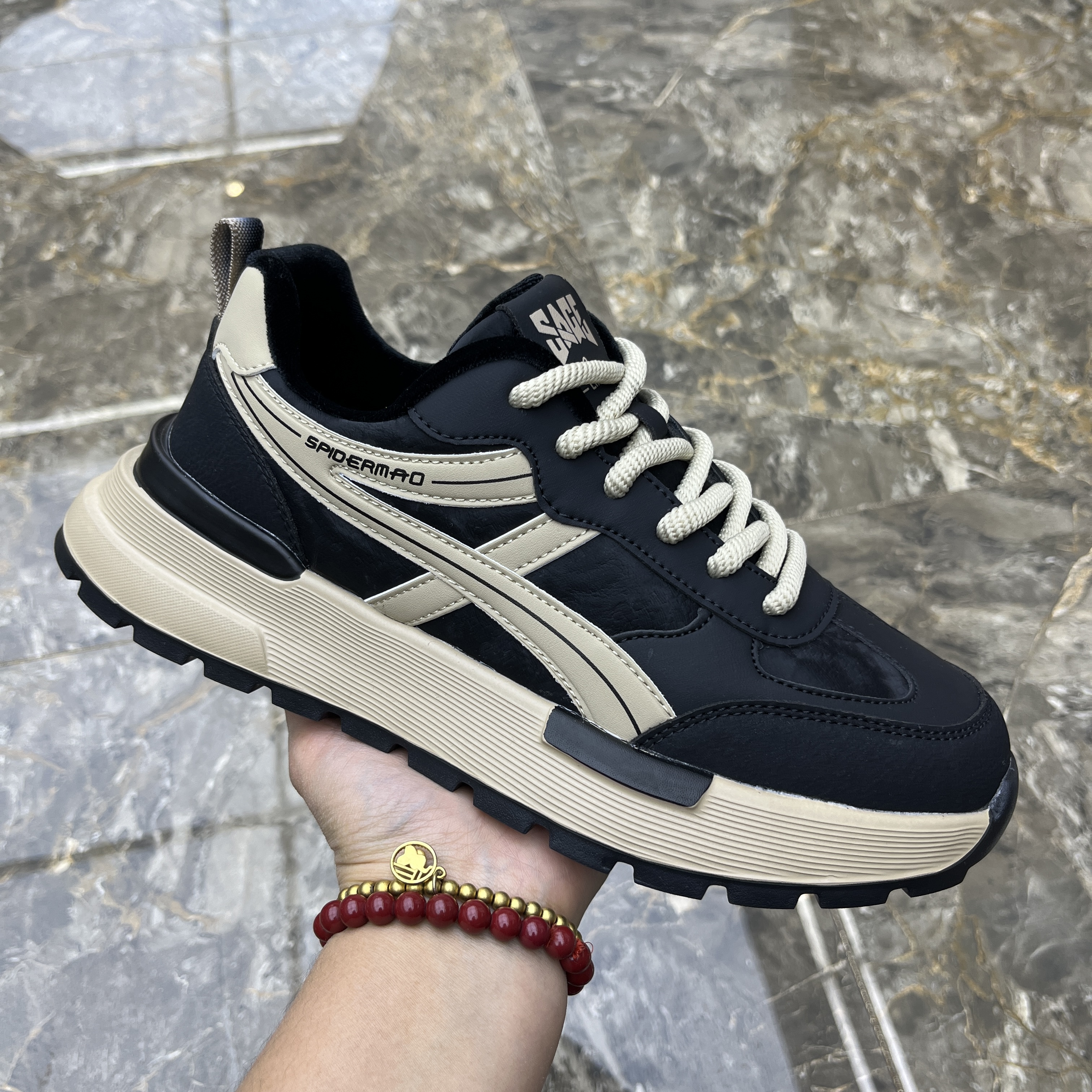 男鞋加绒二棉保暖鞋子厚底百搭休闲鞋运动鞋男士鞋子系带户外鞋潮