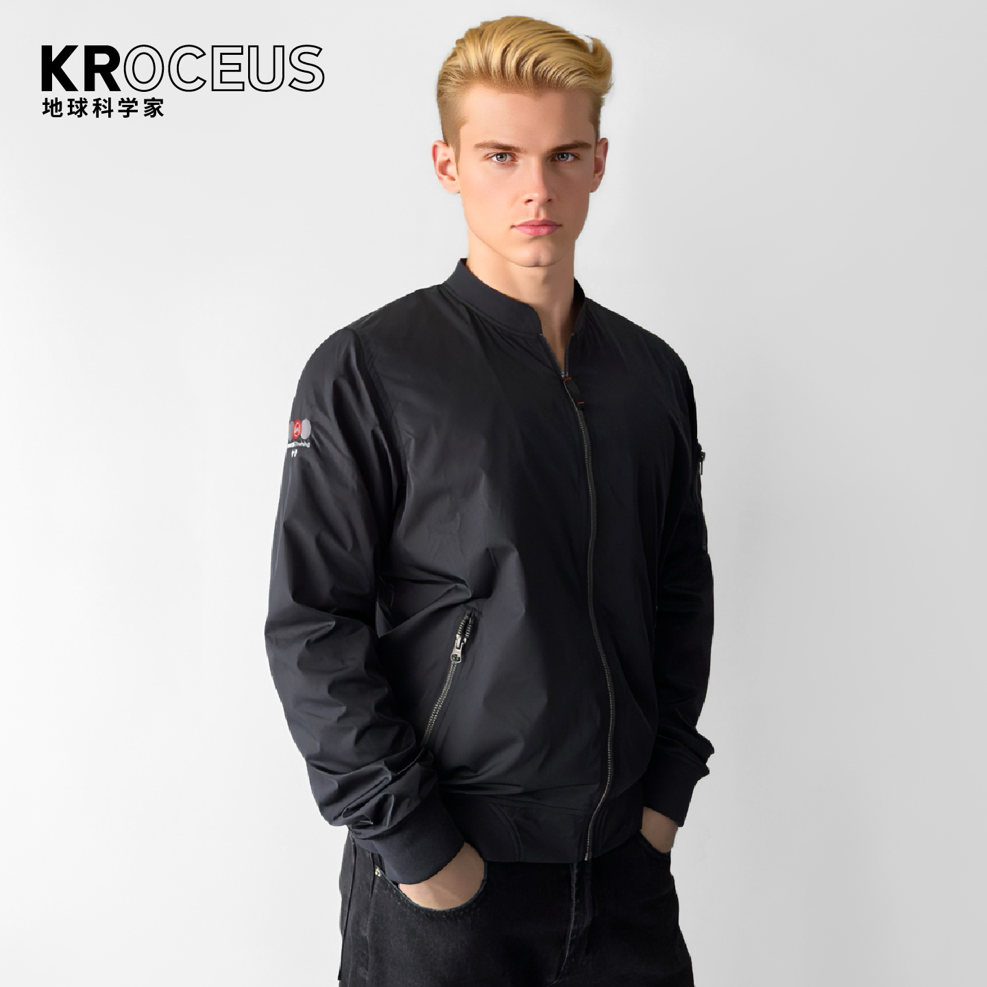 kroceus中性飞行夹克防水透气