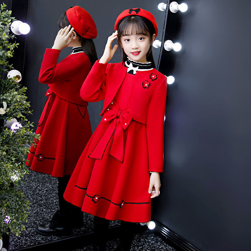女童裙三件套装2023春装新款婴儿礼盒