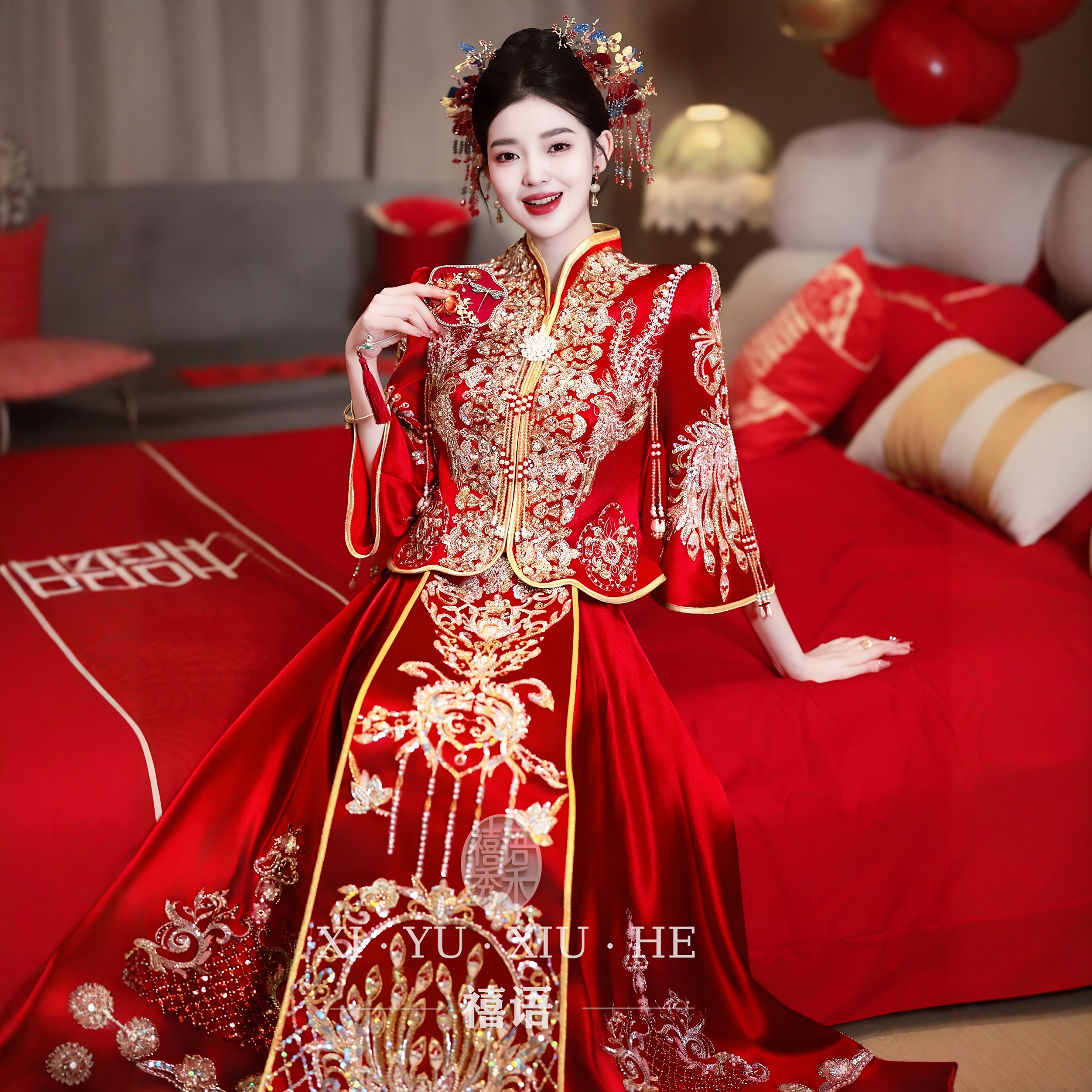 秀禾服婚服2026新款新娘结婚中式婚礼大码龙凤褂嫁衣凤冠霞帔