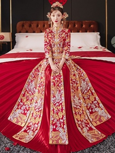 秀禾服2024新款 嫁衣婚服结婚禾秀服出阁重工禾绣服小个子新娘 中式