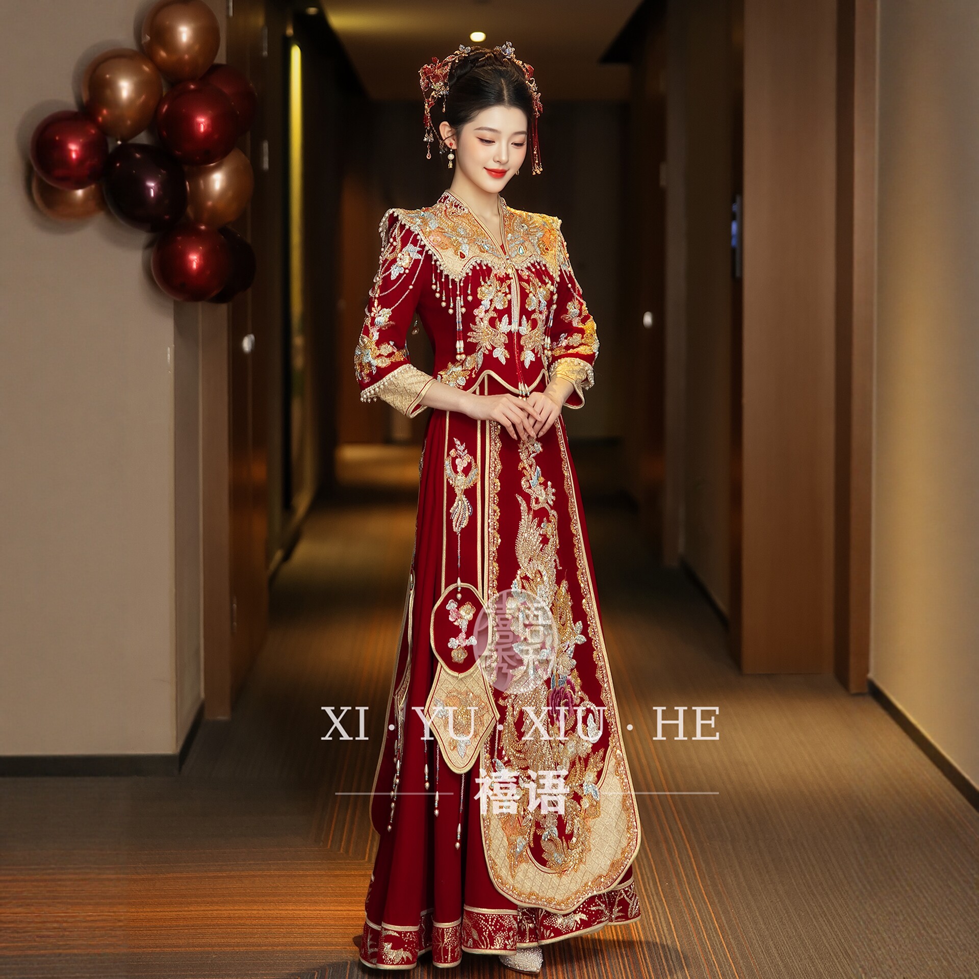 丝绒秀禾服2026新款结婚礼服中式嫁衣敬酒服高端显瘦新娘出阁婚服
