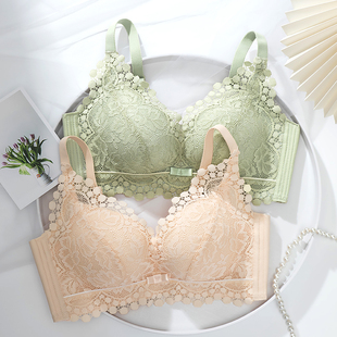 中厚款 小胸文胸聚拢无钢圈上托收副乳防下垂内衣女婴儿棉无磁无铁