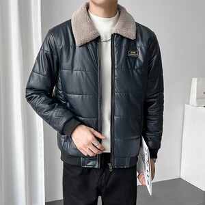 新款棉衣男轻熟风皮棉衣店主风羊羔绒棉服皮衣PY989-P85图片