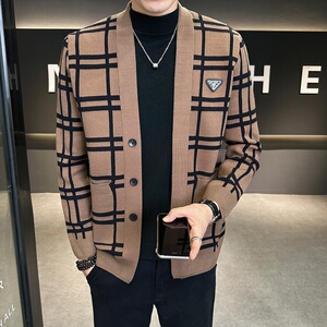 星座欧货店主风针织开衫男高端轻奢潮牌夹克休闲外套KSA32307-P70图片