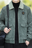 直播新款灯芯绒夹克男加绒加厚店主风外套男士羊羔绒翻领H871-P65，男装夹克，星座1207-1