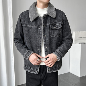 新款牛仔夾克男店主風(fēng)加絨加厚輕熟風(fēng)牛仔外套男裝衣JK0915-P130圖片