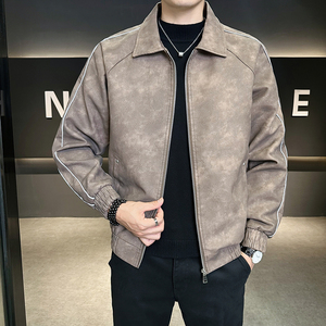 新款店主风皮衣男潮流休闲夹克外套大码男装9976-大码P93小码P85，男装皮衣，星座1207-1