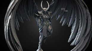 银翼天使圣骑士长 超帅无敌微缩模型gk白模涂装 桌游棋子战棋跑团