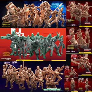 赛博朋克机械武士网络安全雇佣兵桌游科幻棋子兵刃模型玩具摆件礼