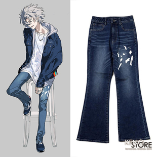 预定 RADIO EVA新世纪福音战士 初号机 牛仔裤 米山舞渚薰 喇叭口