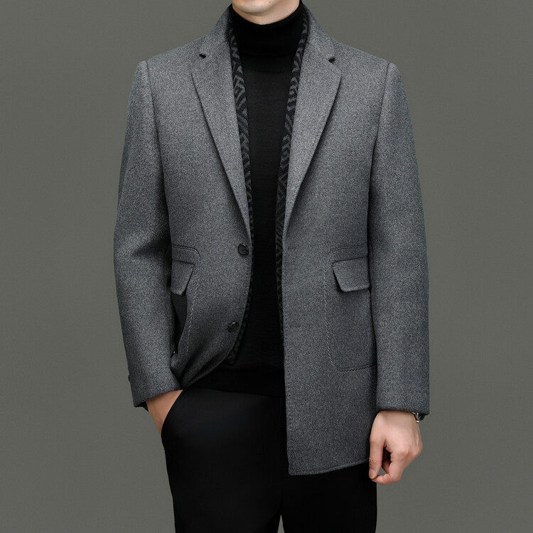 2025新款秋冬季男士羊毛呢子大衣男中长款修身商务休闲风衣外套潮,男装,毛呢大衣,淘宝优惠券,粉丝福利购,淘宝优惠卷