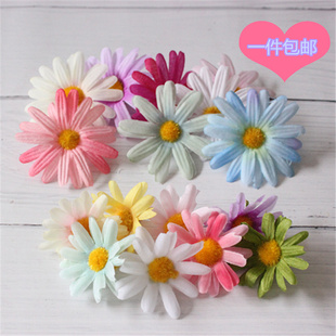网店拍摄道具仿真小雏菊假花配饰 DIY仿真花头绢花4.5cm-6cm
