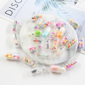 创意仿真胶囊小人药丸 饰 diy手工发卡饰品材料手机壳素材配件装