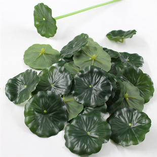 饰配件 假花装 仿真胶布小荷叶 植物微型景观绿叶仿真荷叶花杆套管