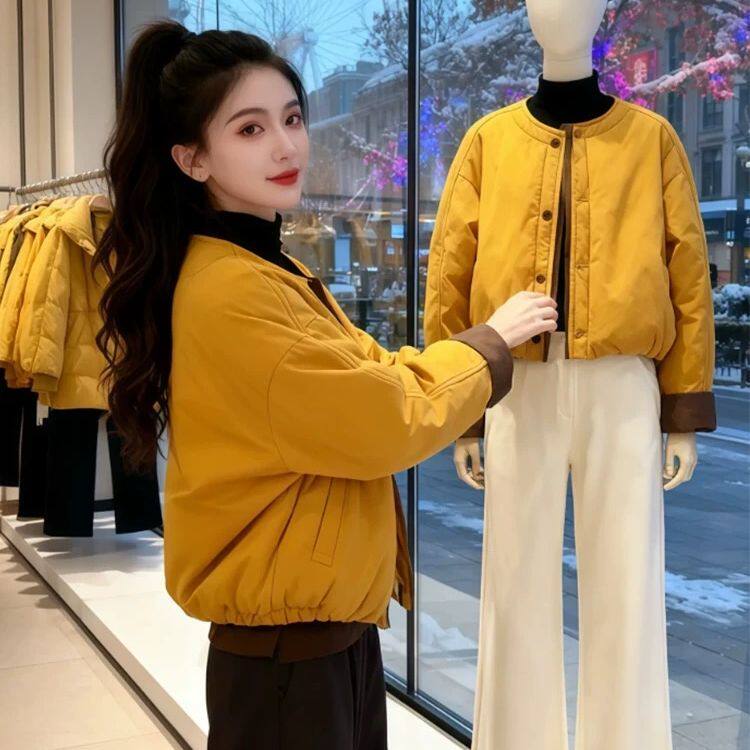 韩系ins洋气棉衣时尚短款外套女