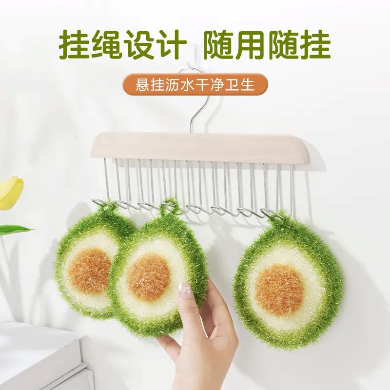 厨房抹布韩式牛油果柔软加厚百洁布洗碗巾海绵擦吸水不易掉毛好物