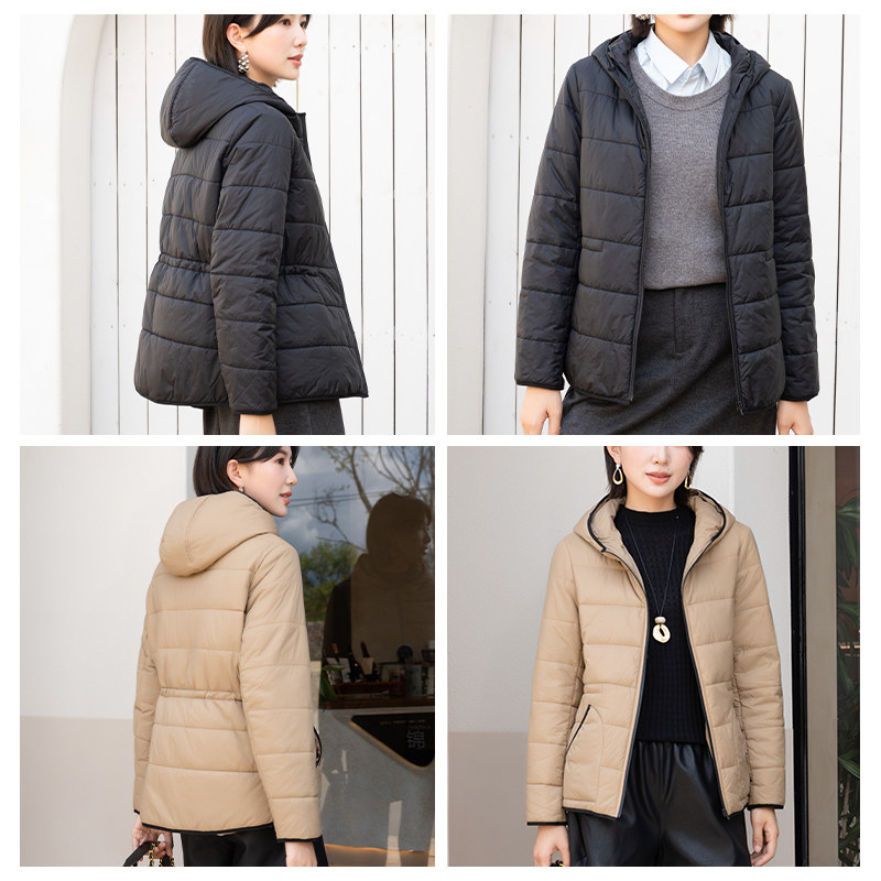 YUN韫春冬季新品女气质连帽棉服