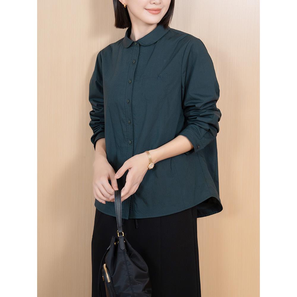 YUN2024冬季新款女装经典格子韩版休闲单排扣夹棉长袖衬衫5058