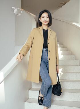 【YUN】2024秋季福利新款女装气质西装领单排扣休闲日韩长风衣