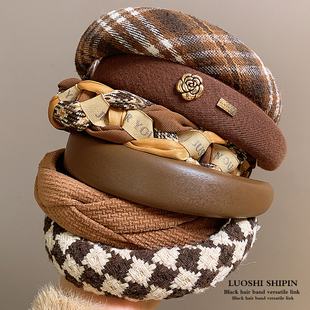 美拉德发箍女款 气质麻花发卡发捆头饰 百搭压发高颅顶头箍2024新款