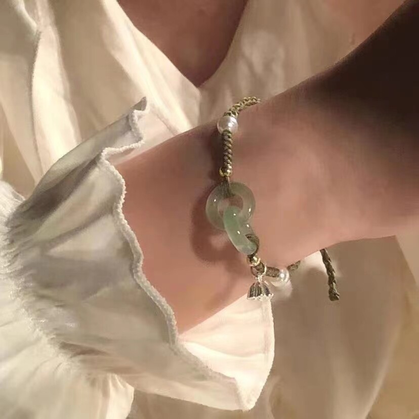环环相扣平安扣手链女生ins小众图片