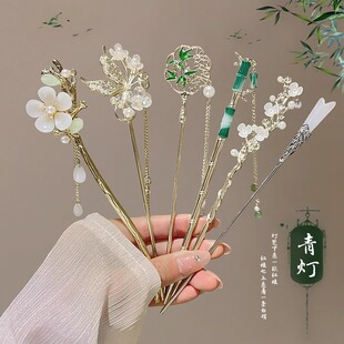 发簪新中式盘发发钗簪子女2024新款秋冬汉服配饰步摇流苏古风头饰