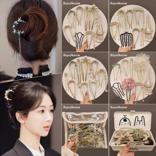盘发神器高级感u型发簪日常通勤夏季发夹女插梳发钗丸子头u形头饰