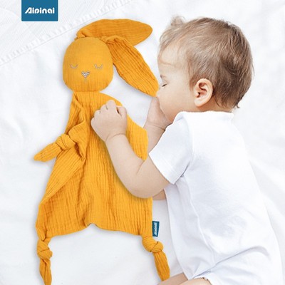 棉纱布双层公仔摇铃玩具安抚巾