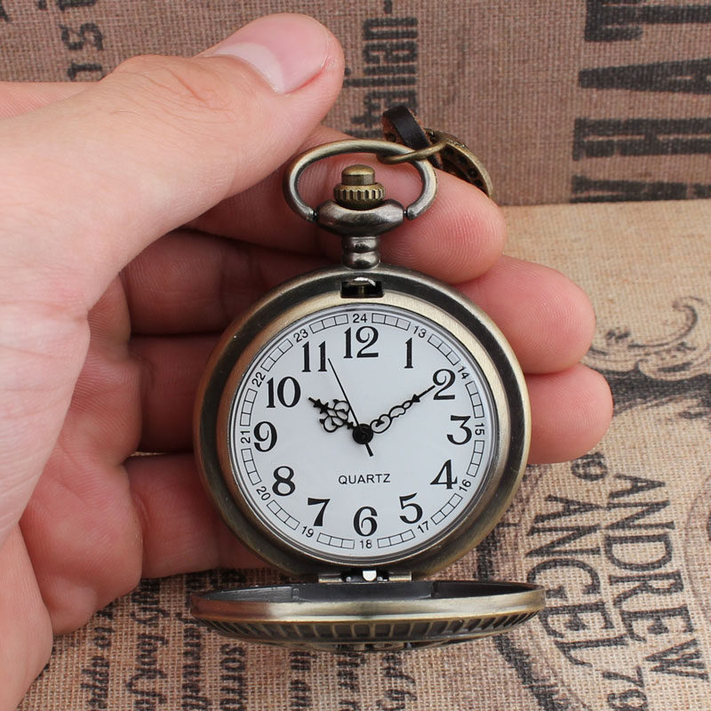 엄마와 아빠 키 체인 교수형 시계 방수 석영 펜던트 시계를위한 명확한 큰 숫자와 레트로 대형 다이얼 노인 회중 시계
