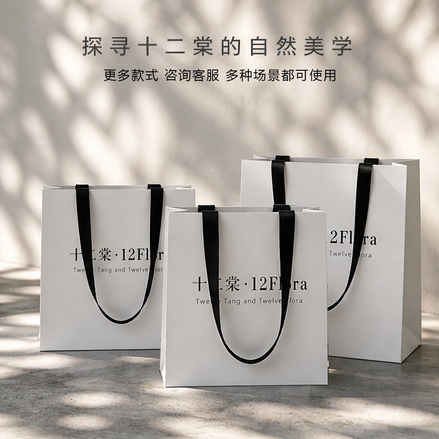 高级感简约竖版礼袋加厚纸袋服装店手提袋高档女装购物袋定制logo图片