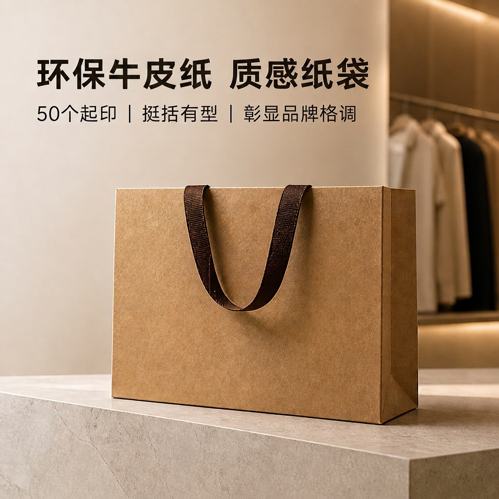 牛皮纸袋手提袋高档女装服装店购物袋定制印刷logo环保加厚礼品袋