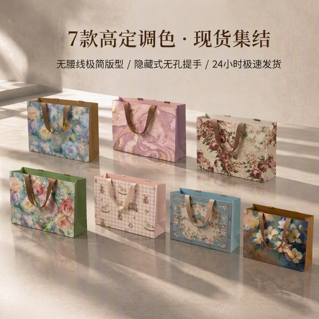 新款高级感礼品袋定制logo礼品包装袋女装服装店手提袋纸袋购物袋