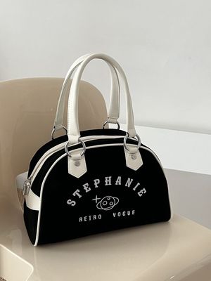 复古美式手提棒球包中古高级感甜酷波士顿包单肩斜挎包