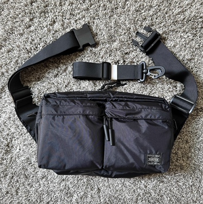 日本吉田PORTER同款FORCE 2 WAY军事风通勤胸包隐藏式腰带斜挎包