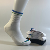 3双羽毛球运动袜子中筒加厚毛巾底纯棉吸汗防滑男女训练跑步休闲