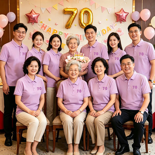 父母生日寿宴翻领POLO衫定制