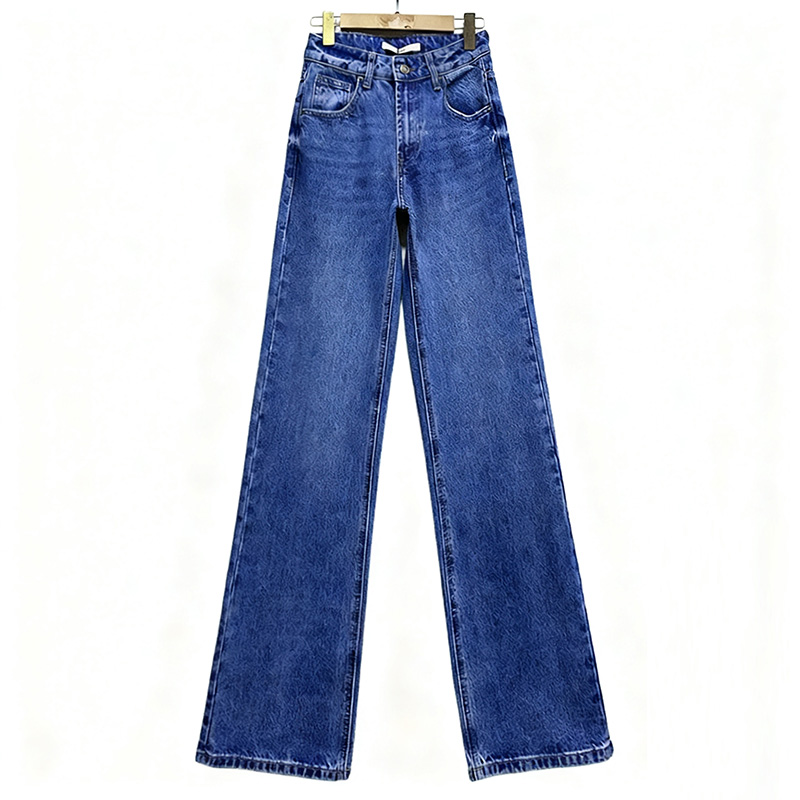 水洗宽松高腰百搭阔腿牛仔裤