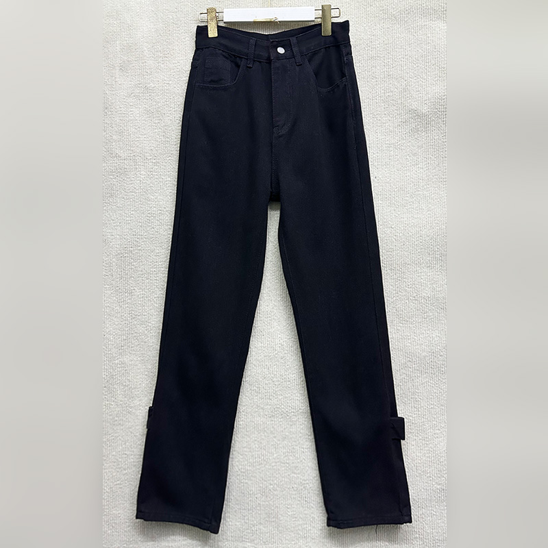 高腰百搭水洗直筒牛仔裤
