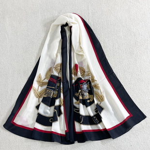 夏季 防晒长方形欧美印花丝巾