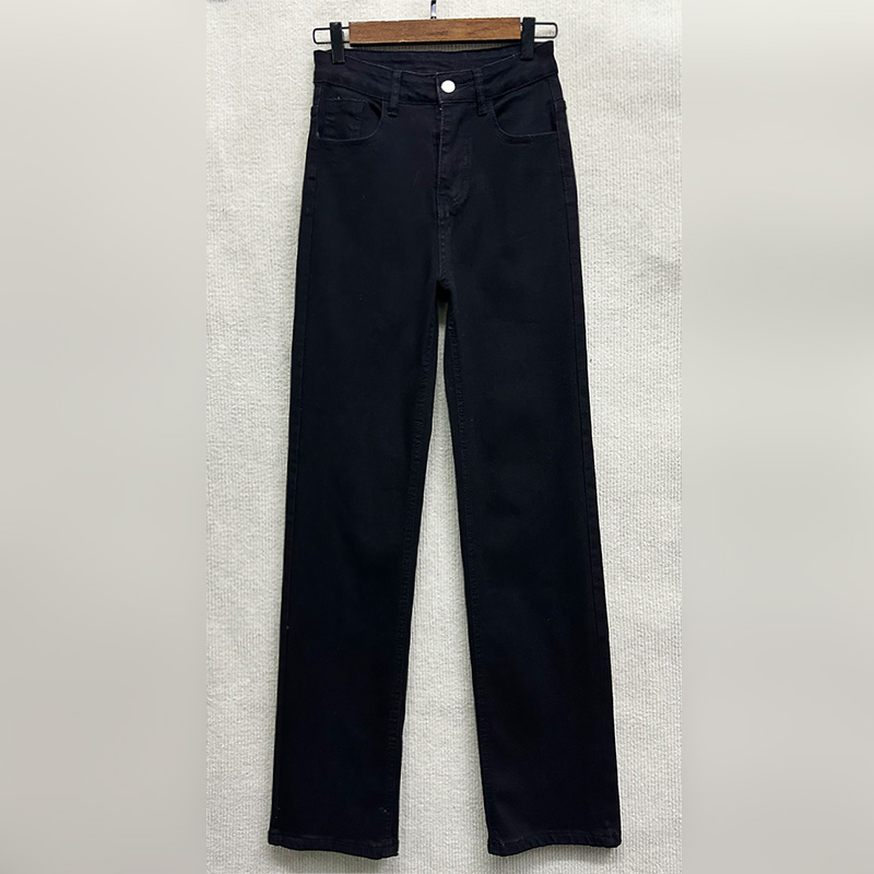 高腰百搭水洗直筒牛仔裤