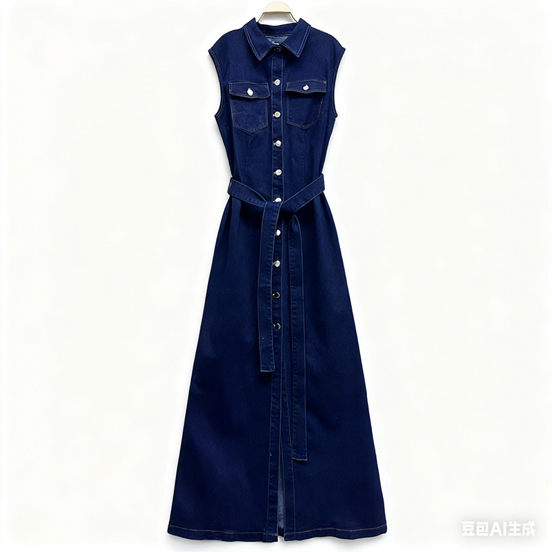 显瘦百搭宽松无袖牛仔风衣