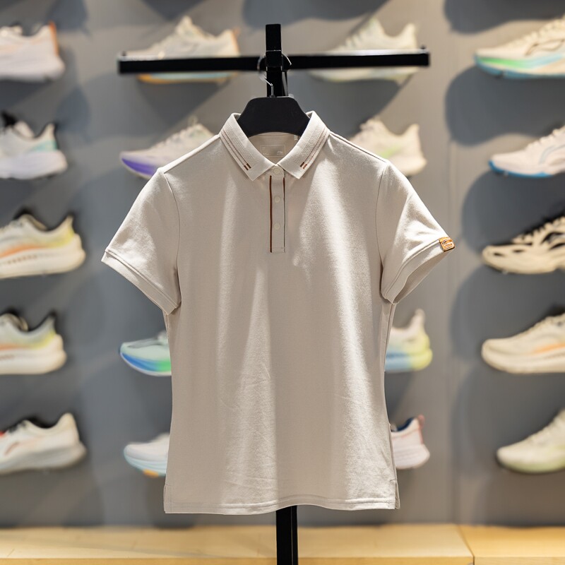 李宁短袖POLO衫女士2026新款春夏上衣翻领正肩休闲运动T恤APLW478