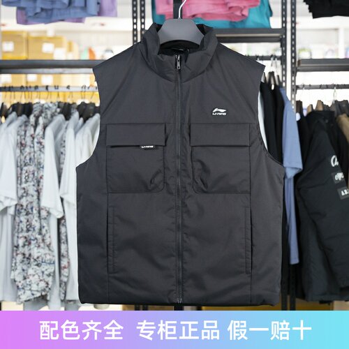 李宁羽绒马甲保暖防泼水