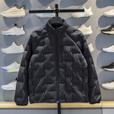 李宁保暖立领短款男子羽绒服