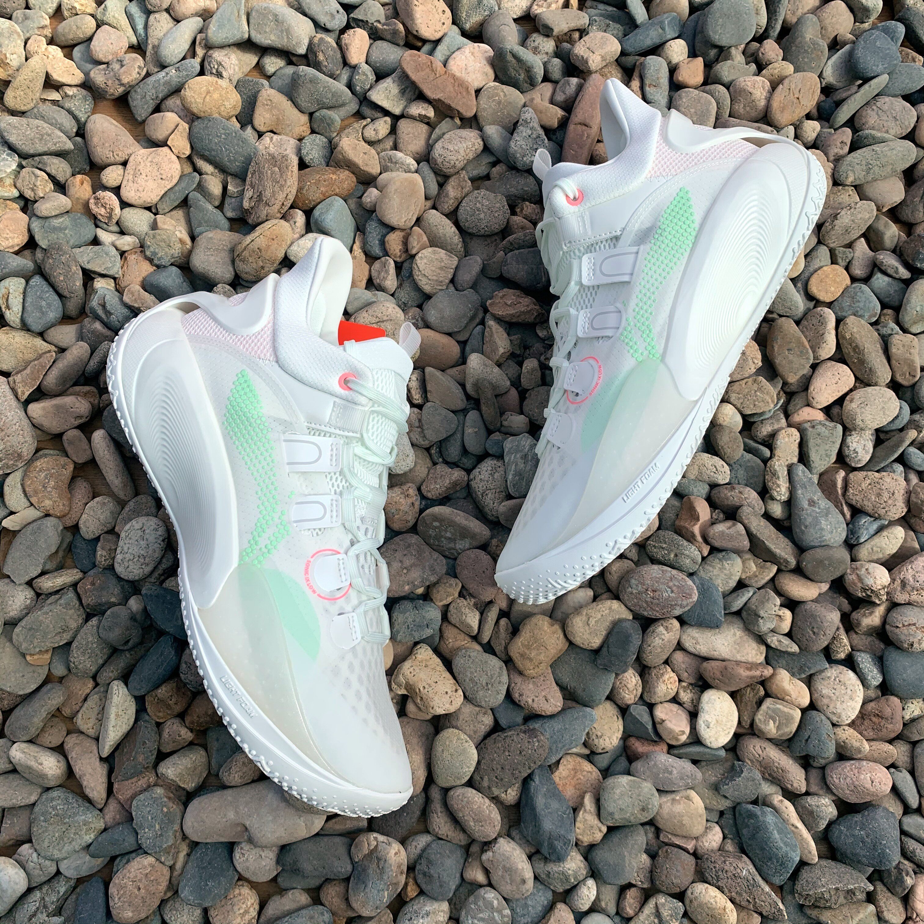 李宁音速9low篮球鞋男音速九td樱花鞋樱花粉女冰淇淋浅薄荷绿现货