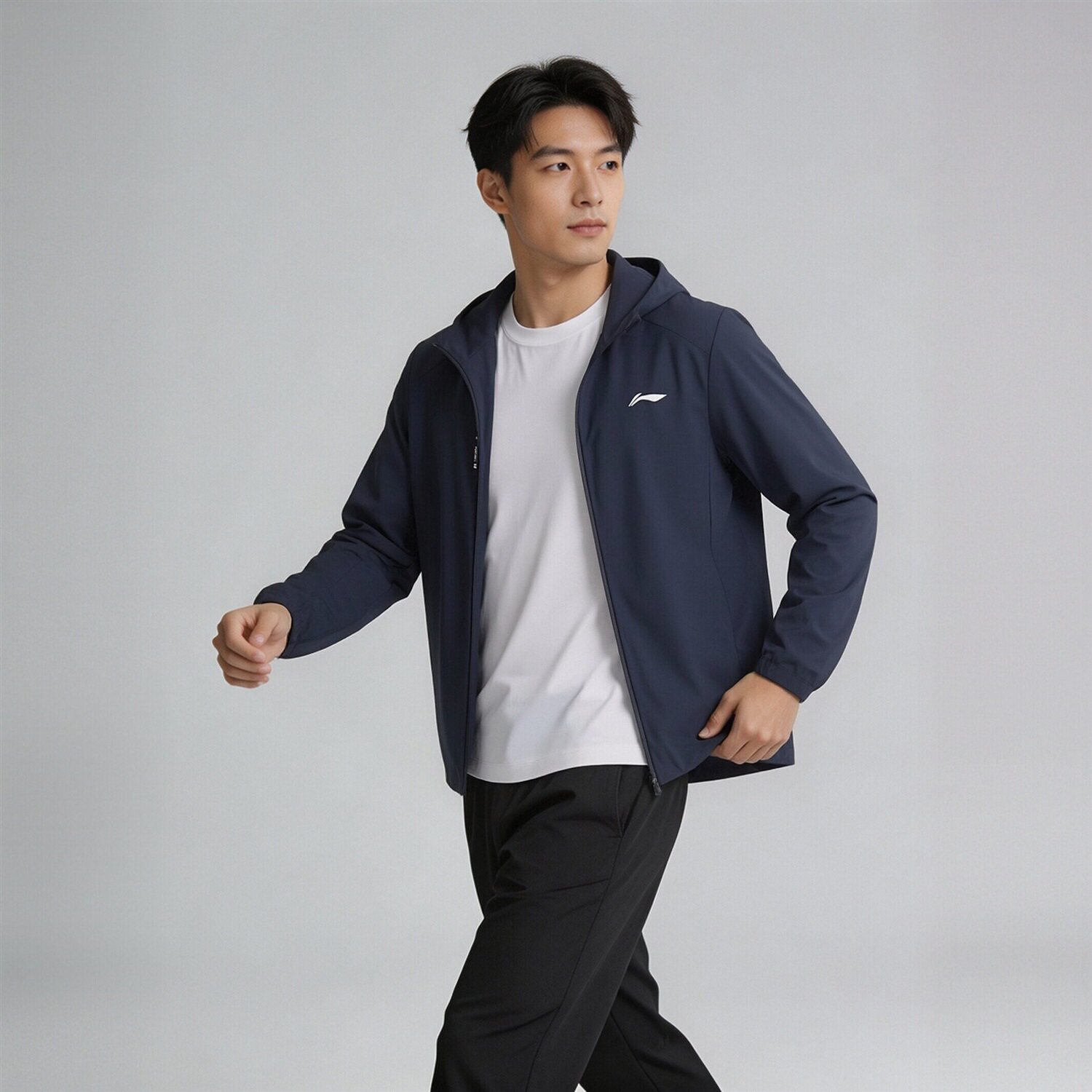 李宁户外男子连帽防晒冰感