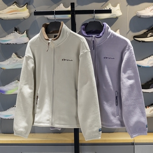 无帽卫衣AWDVD98 宽松加绒保暖立领开衫 李宁女子外套2025冬季 新品